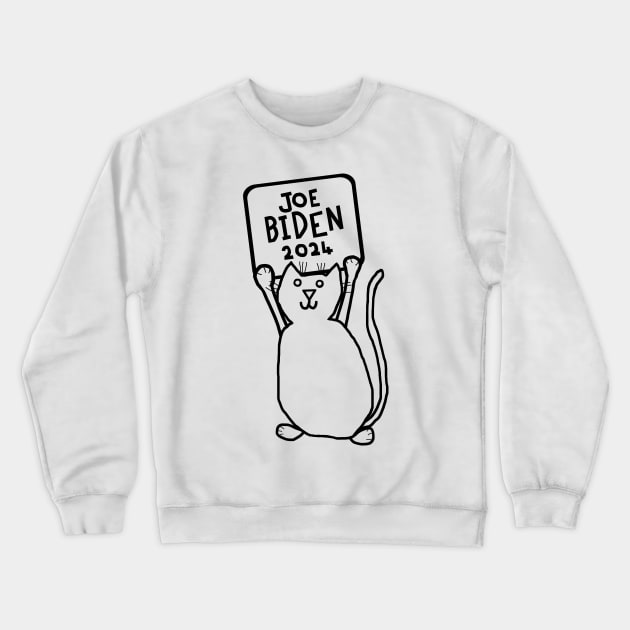 Cute Cat and Joe Biden 2024 Sign Crewneck Sweatshirt by ellenhenryart